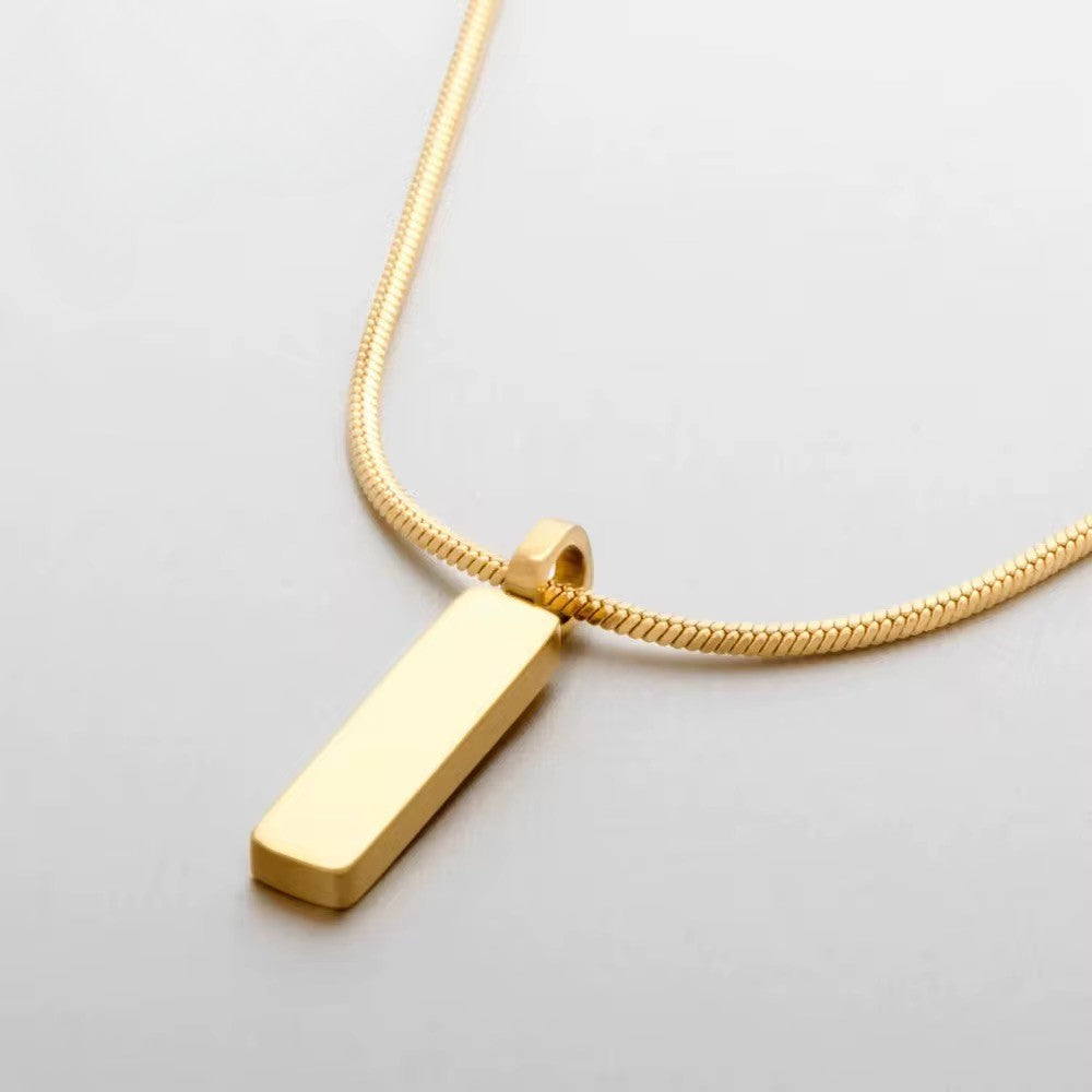RECTANGLE CHAIN PENDANT NECKLACE