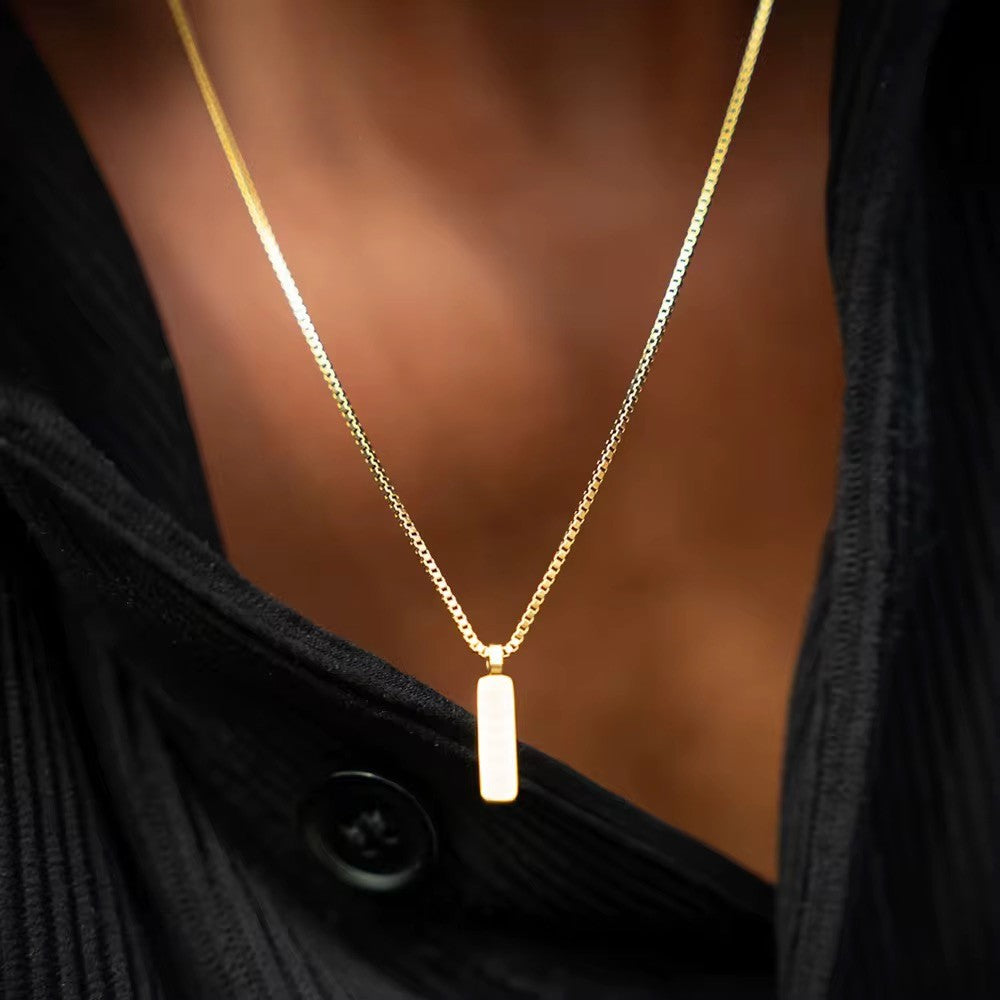 BOX CHAIN PENDANT NECKLACE